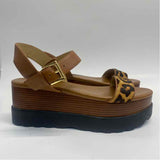 Michael Michael Kors Size 7.5 Women's Brown Animal Print Platform Sandals
