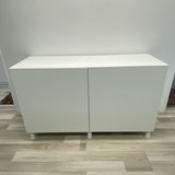 Solid White 2 door Adjustable Shelves Cabinet