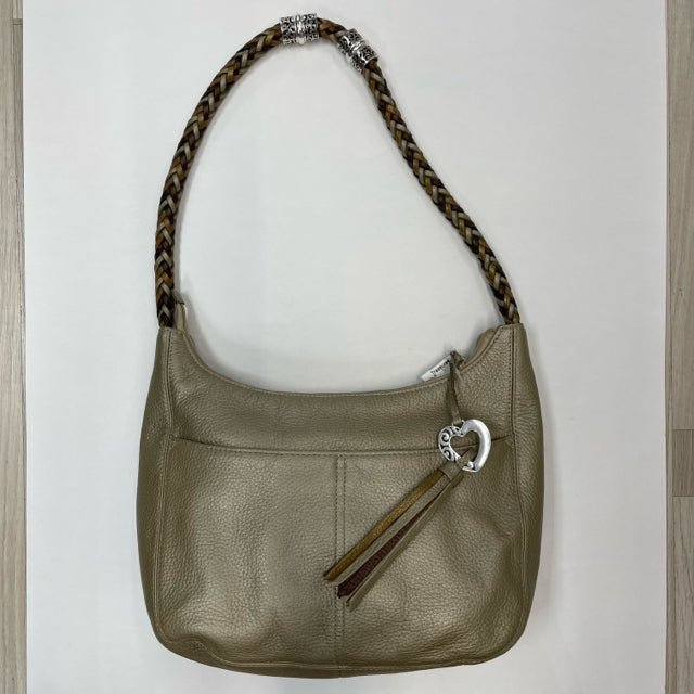 Brighton Gold Leather Pebbled Shoulder Handbag