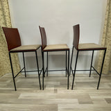 Blue  multi Metal-Wood Stool