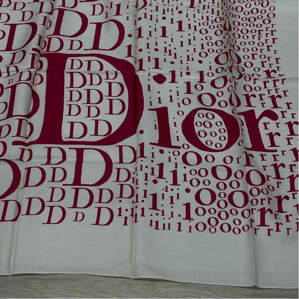 Christian Dior White-Pink Monogram Square Scarf