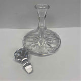 Clear Cut Glass Round Decanter