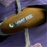 Ariat Size 6.5 Women's Lilac-White Embroidered Western Boots
