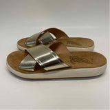 Ancient Greek Sandals Size 38-7 Women's Gold Solid Strappy Sandals