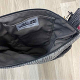 Maruca Black-Gray Fabric Pattern Shoulder Handbag