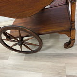 Drop Leaf Brown Wood Cart