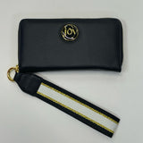 Joy Black Solid Wristlet  Wallet