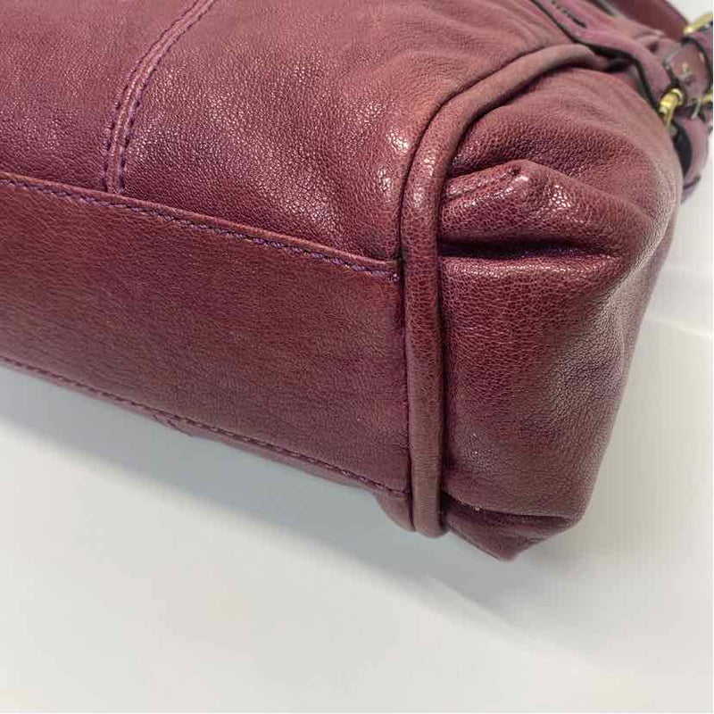 Gianni Bini Purple Distressed Leather Shoulder Handbag