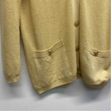 St. John Size M Women's Gold Solid Button Up Sweater