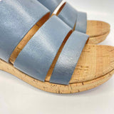 Kork-Ease Size 7 Women's Light Blue Solid Wedge Sandals