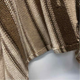 Lauren Jeans Size L Women's Beige-Brown Stripe Wrap Poncho-Cape