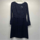 Talbots Size 4-S Women's Navy Solid Sheath Dress