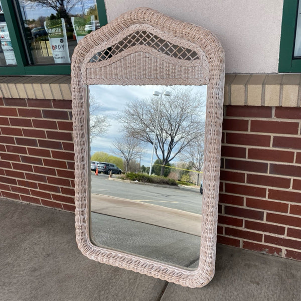 Lexington Henry Link  White Washed Wicker- Rattan  Mirror