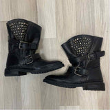 ASH Size 39-8.5 Women's Black Studs Biker Boots