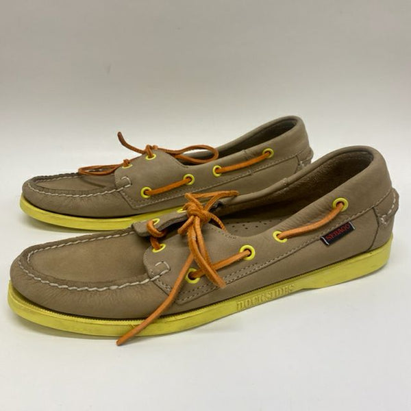 Sebago Size 10 Women's Tan Color Block Boat Shoes