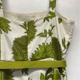 Jessica Howard Size 12-L Women's White-Green Floral Fit And Flare Dress