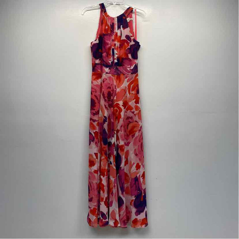 eliza j dresses maxi Size 8-M Women's Coral-Multi Pattern Dress – Treasures Upscale Consignment Size:L-Petite Brown Sheer Mesh Slim-Fit collection-amsale-bridesmaids swishy finish that feels