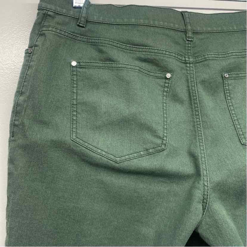 Lafayette 148 Thompson Size 8 Women's Green Solid Straight Leg Jeans