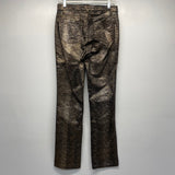 Jones New York Size 4 Women's Brown-Multi Animal Print Straight Leg Jeans