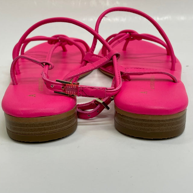 Anthropologie Size 6 Women's Hot Pink Solid Strappy Sandals