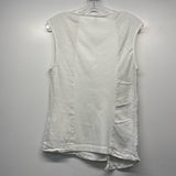 Inizio Italy Size M Women's White Patchwork Asymmetrical Sleeveless Top