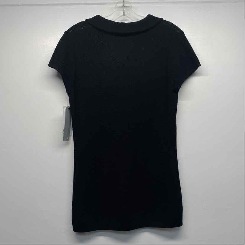 Classiques Entier Size M Women's Black Solid Cap Sleeve Short Sleeve Top