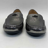 Coach Size 10 Women's Silver Cracked Loafer Shoes