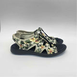 Ecco Soft 5 Size 39-8.5 Women's Cream-Multi Floral Strappy Sandals