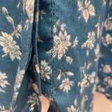 Lauren Ralph Lauren Size L Women's Blue Floral Button Up Short Slv Shirt Dress
