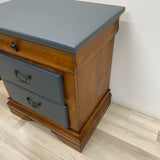 Side Table Progressive Furniture Brown-Gray Solid Wood 3 Drawers