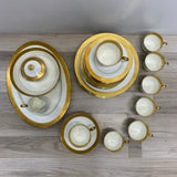 Mikasa Gold-White Bone China Dinnerware w Gold Encrusted Band