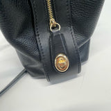 Coach Black Leather Pebbled Satchel Handbag