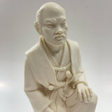 Made in Italy Vintage Cream Alabaster Samurai Sculpture by Arnoldo Giannelli