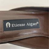 Etienne Aigner Size 8 Women's Brown Solid Slide Sandals
