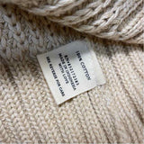 Paneros Size M Women's Tan Solid Button Up Sweater