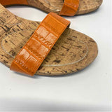 Bandolino Size 8 Women's Orange Animal Print Wedge Sandals