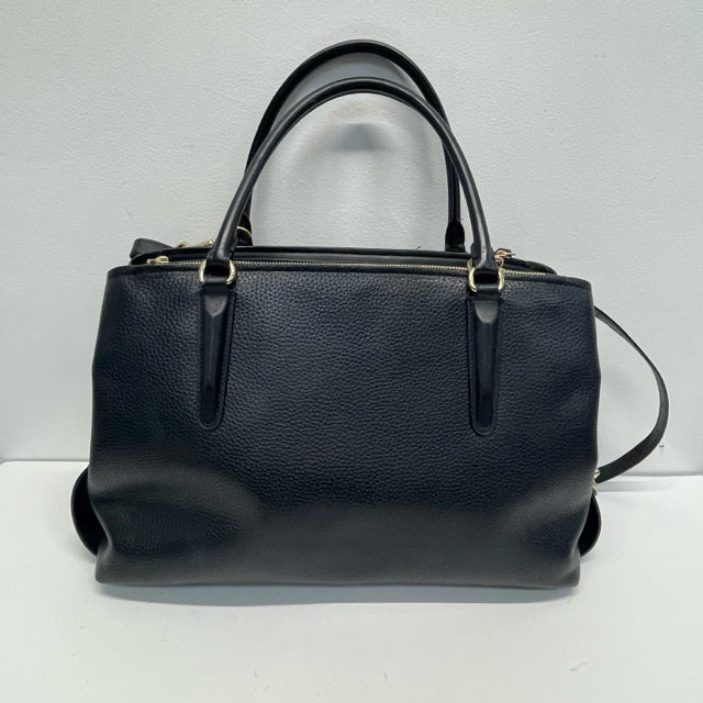 Coach Black Leather Pebbled Satchel Handbag