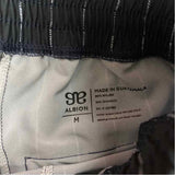 Albion Size M- (6-8) Women's Navy-White Pinstripe Jogger Pants