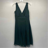 Anne Klein Size 8-M Women's Dark Green Solid Fit And Flare Dress