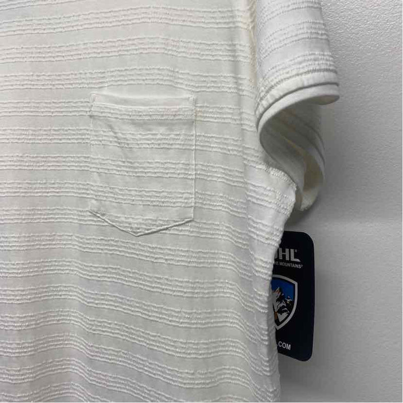 Kuhl Size Xl Women's White Textured Short Sleeve T-Shirt Dress