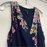 White House Black Market Size 6-S Women's Navy-Multicolor Floral Dress