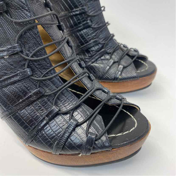 Mea Shadow Size 8 Women's Black-Brown Animal Print Heel Shoes