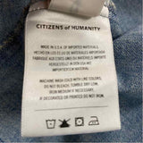 Citizens of Humanity Size S Women's Light Blue Washed Mock Neck Blouse