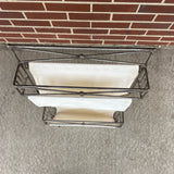 Iron Magazine Rack w 2 Canvas Pockets