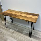 Walnut, Oak, and Purple Heart Wood Console - Sofa Table