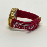 Versace Gold-Red Signature Stainless Steel Round Watch