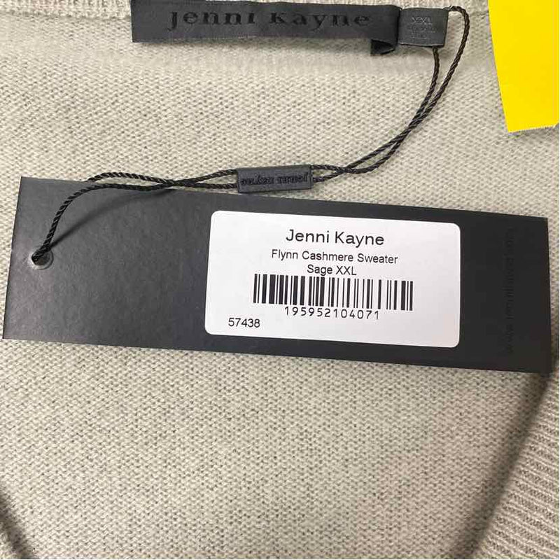 Jenni Kayne Size XXL Women's Light Green Solid Pullover Sweater