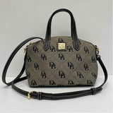 Dooney & Bourke Black Fabric Signature Satchel Handbag
