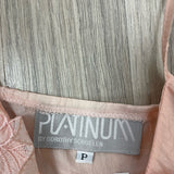 Platinum by Dorothy Schoelen Size S Women's Peach Solid 2 Piece Dress