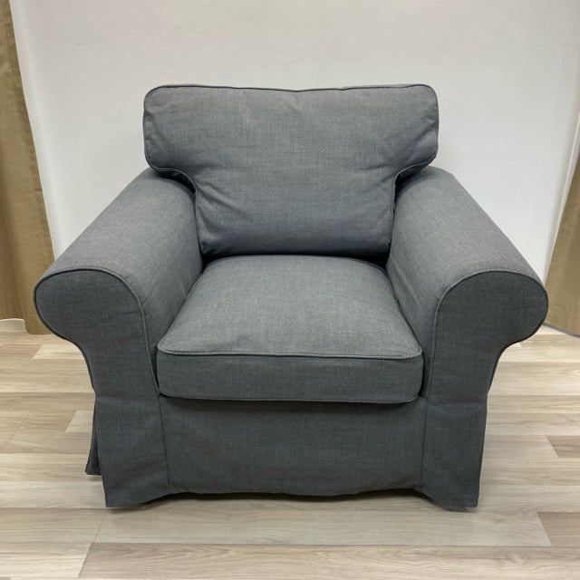 Gray Fabric Tweed Arm Chair